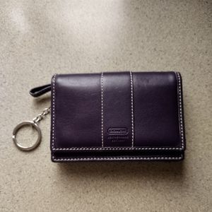 Coach Leather Foldover Keychain Wallet